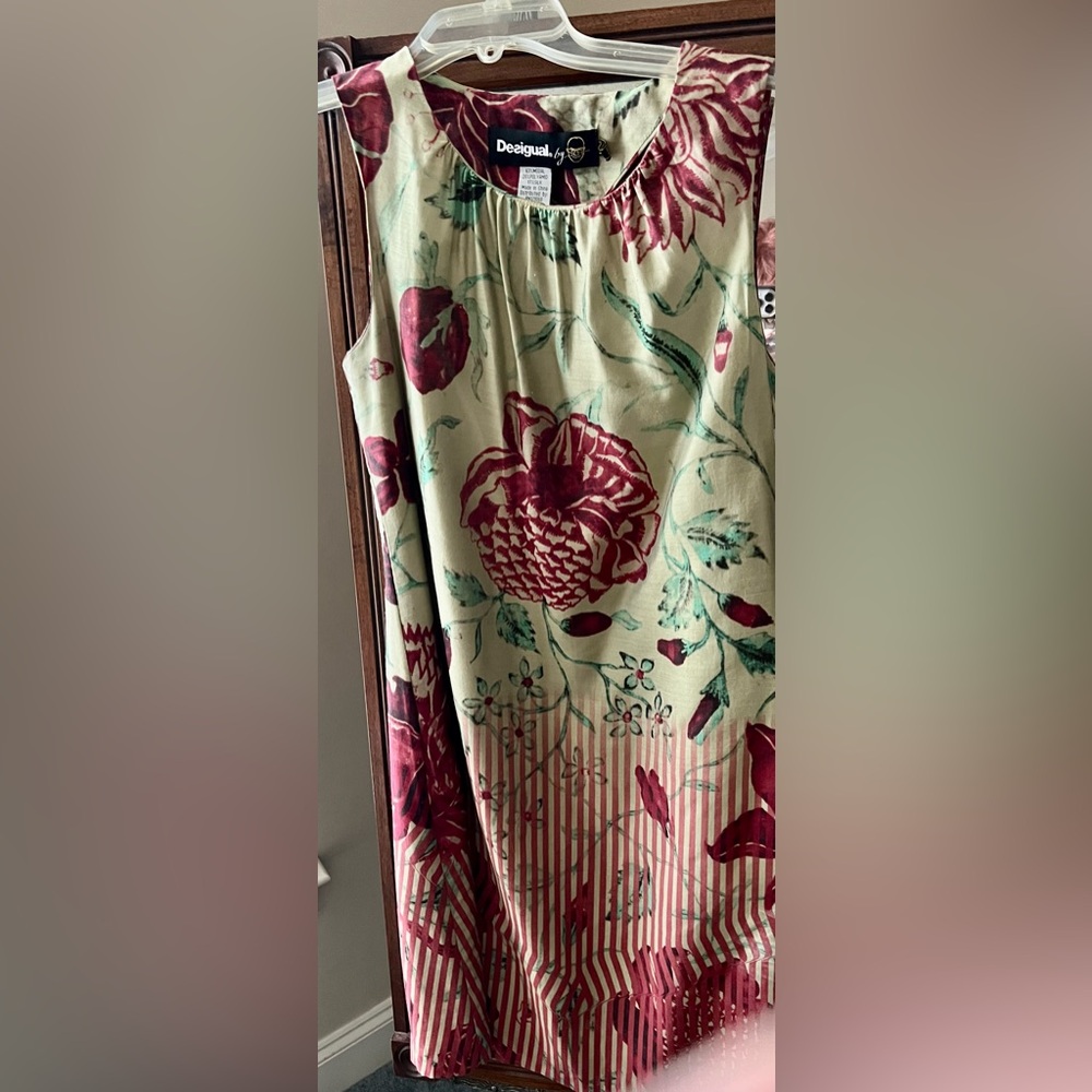 Desigual Floral Dress in Red and Green